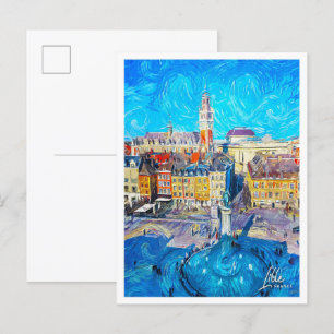Lille France Schöne Stadt der Ölmalereien Postkarte