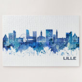 Lille France Skyline Blue Puzzle (Horizontal)