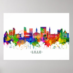 Lille France Skyline Poster