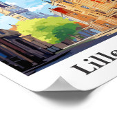 Lille France Travel Art Vintag Illustration Poster (Ecke)