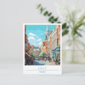 Lille France Vintage Travel Postkarte (Stehend Vorderseite)