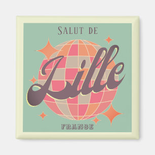 Lille Frankreich Feiertag Gelbe Discoball-Andenken Magnet