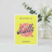 Lille Frankreich Feiertag Gelbe Diskothek Postkarte (Stehend Vorderseite)