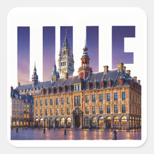 Lille Frankreich Historisches Flämisches Erbe Quadratischer Aufkleber