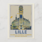 Lille iconic Gebäude Illustration Frankreich Postkarte (Vorderseite)
