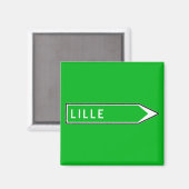 Lille, Road Sign, Frankreich Magnet (Vorderseite/Rückseite)