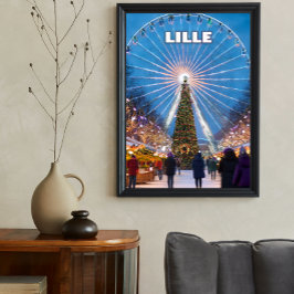 Lille’s Festive Glow: A Magical Christmas Market Poster