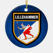 Lillehammer-Flagge Keramikornament (Vorne)