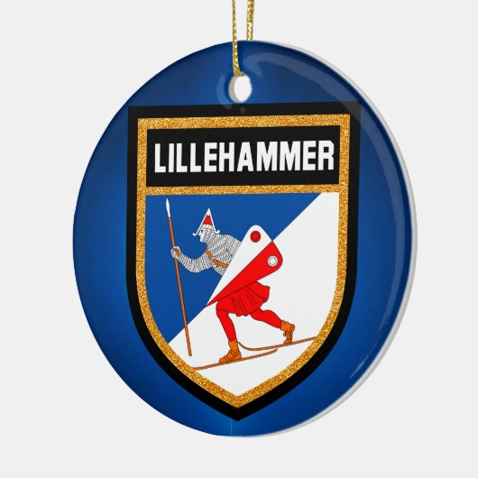 Lillehammer-Flagge Keramikornament (Links)