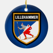 Lillehammer-Flagge Keramikornament (Hinten)