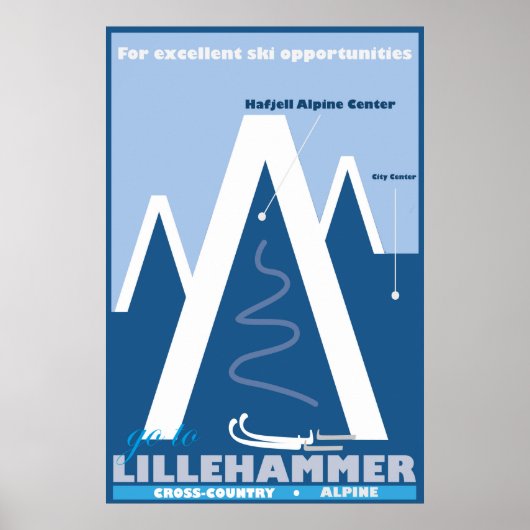Lillehammer,Norway, Ski Travel Poster (Vorne)