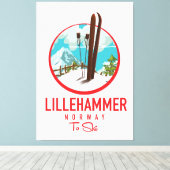 Lillehammer Norwegen Ski-Logo Leinwanddruck (Insitu (Holzboden))