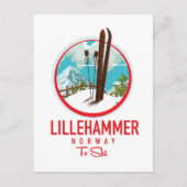 Lillehammer Norwegen Ski-Logo Postkarte (Vorderseite)