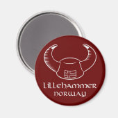 Lillehammer Norwegen Viking Hat Magnet (Vorderseite/Rückseite)
