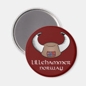 Lillehammer Norwegen Viking Hat Magnet (Vorderseite/Rückseite)