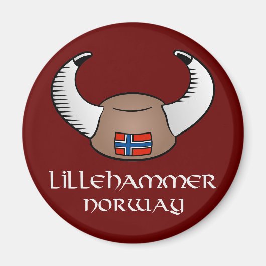 Lillehammer Norwegen Viking Hat Magnet (Vorne)