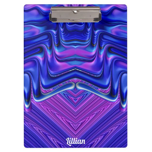 LILLIAN ~ 3D! ~ Rosa Weiß und Blau Original ~ Klemmbrett (Vorderseite)