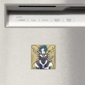 "Lillian" Gothic Hummingbird Fairy Art Magnet (In Situ (Geschirrspüler))