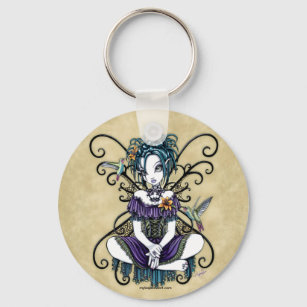 "Lillian" Gothic Hummingbird Fairy Art Schlüsselan Schlüsselanhänger