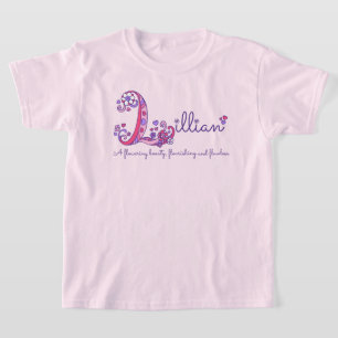 Lillian Mädchen L Namensbedeutung Monogramm Kinder T-Shirt