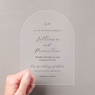 Lilliana Elegant Moderne Hochzeit retten Acryleinladungen