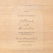 Lilliana Elegant Moderne Hochzeit retten Acryleinladungen (Vorderseite)