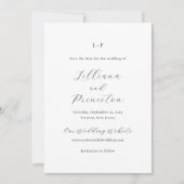 Lilliana Elegant Moderne Hochzeit Save The Date (Vorderseite)