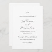 Lilliana Elegant Moderne Hochzeit Save The Date (Vorne/Hinten)