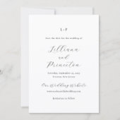 Lilliana Elegant Moderne Hochzeit Save The Date (Vorderseite)