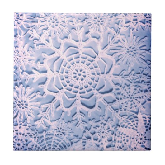 Lillians Baby Blue Snowflake Sangria Tile Fliese (Vorderseite)