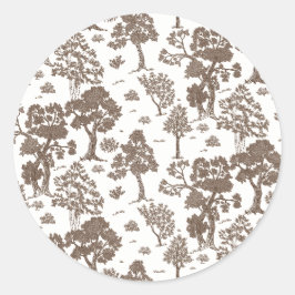 LILLIE Brown Floral Wedding Einladungen Runder Aufkleber