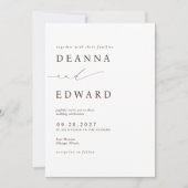 LILLIE Elegant Brown Wedding Einladung (Vorderseite)