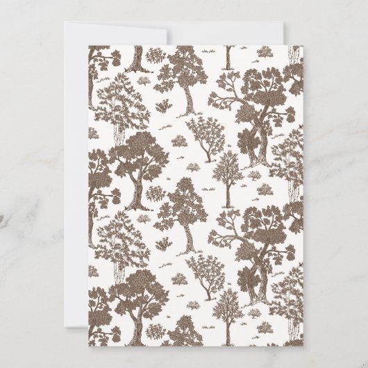 LILLIE Elegant Mocha Brown Einladung zur Hochzeit (Rückseite)