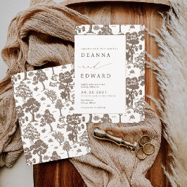 LILLIE Elegant Mocha Brown Einladung zur Hochzeit