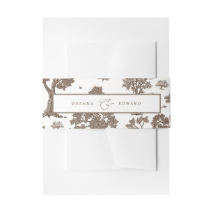 LILLIE Elegant Mocha Brown Wedding Einladungsbanderole