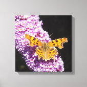 Lillische Blume mit einem Schmetterling darauf Leinwanddruck (Vorderseite)