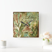 Lillium Candidum Quadratische Wanduhr (Zuhause)