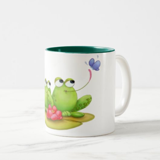 Lilly Auflage-Frosch-Tasse Zweifarbige Tasse (VorderseiteRechts)
