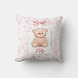 Lilly   Benutzerdefiniertes rosa Teddy-Bär-Kinderz Kissen