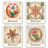 Lilly Blume Groovy Retro Personalisiert Aufkleber (Vorderseite)