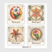 Lilly Blume Groovy Retro Personalisiert Aufkleber (Blatt)