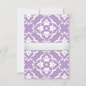 Lilly Damask Floral Wedding Meal RSVP Card Karte (Rückseite)