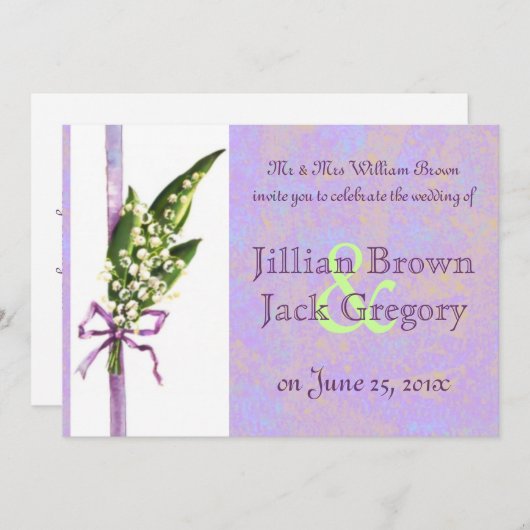 Lilly der Tal HOCHZEITS-Einladung Einladung (Vorne/Hinten)