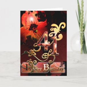 Lilly Dream Blume Glücklicher 41. Geburtstag verzi Karte