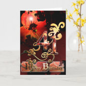 Lilly Dream Blume Happy 41 Geburtstag verziert Karte (Gelbe Blume)