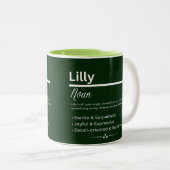 Lilly, Girl Personalized Name Definition Mug Zweifarbige Tasse (VorderseiteRechts)