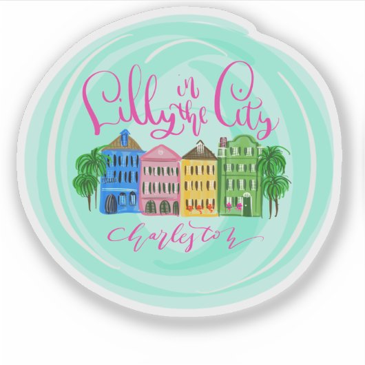 Lilly in Charleston Aufkleber (Vorderseite)
