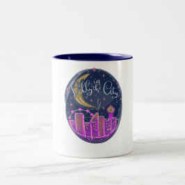 Lilly in der City-Logo-Tasse Zweifarbige Tasse