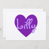 Lilly in Lila Einladung (Vorne/Hinten)