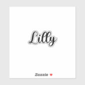 Lilly Name - Handgeschriebene Kalligrafie Aufkleber (Blatt)